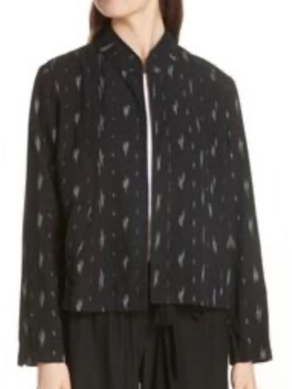 100% Organic Cotton Eileen Fisher Double Weave Printed Jacket